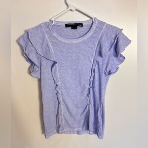 Veronica Beard Bea Short Sleeve Ruffle Tee | Medium